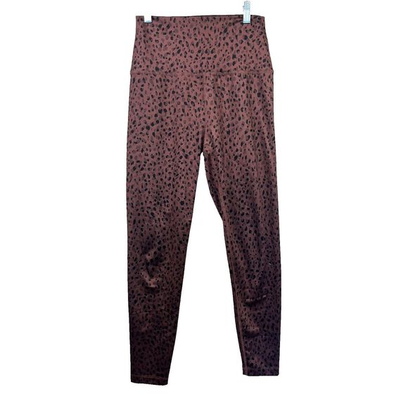 Beyond Yoga Pants - Beyond Yoga Purple High Waisted Spotted Cheetah Leopard Long Legging size Medium